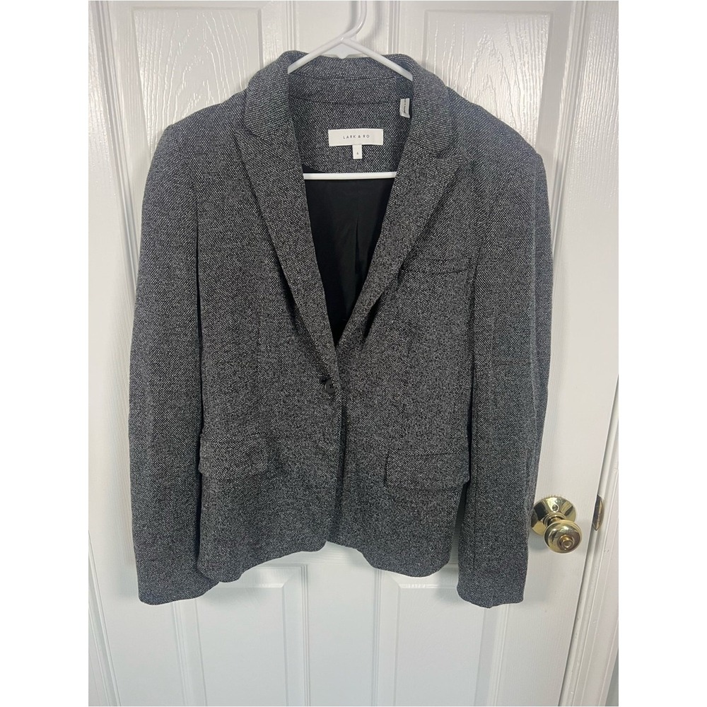 Gorgeous Lark & Ro Women's Charcoal Herringbone Tweed Blazer Size 6